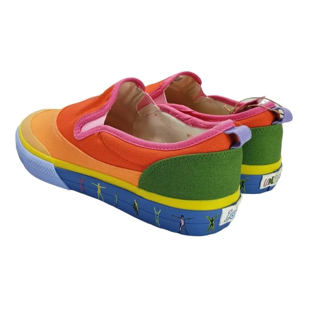 New Adidas Nizza Pride Men's Size 10.5 Slip On Sneakers, GW2421, Love Unites Sho